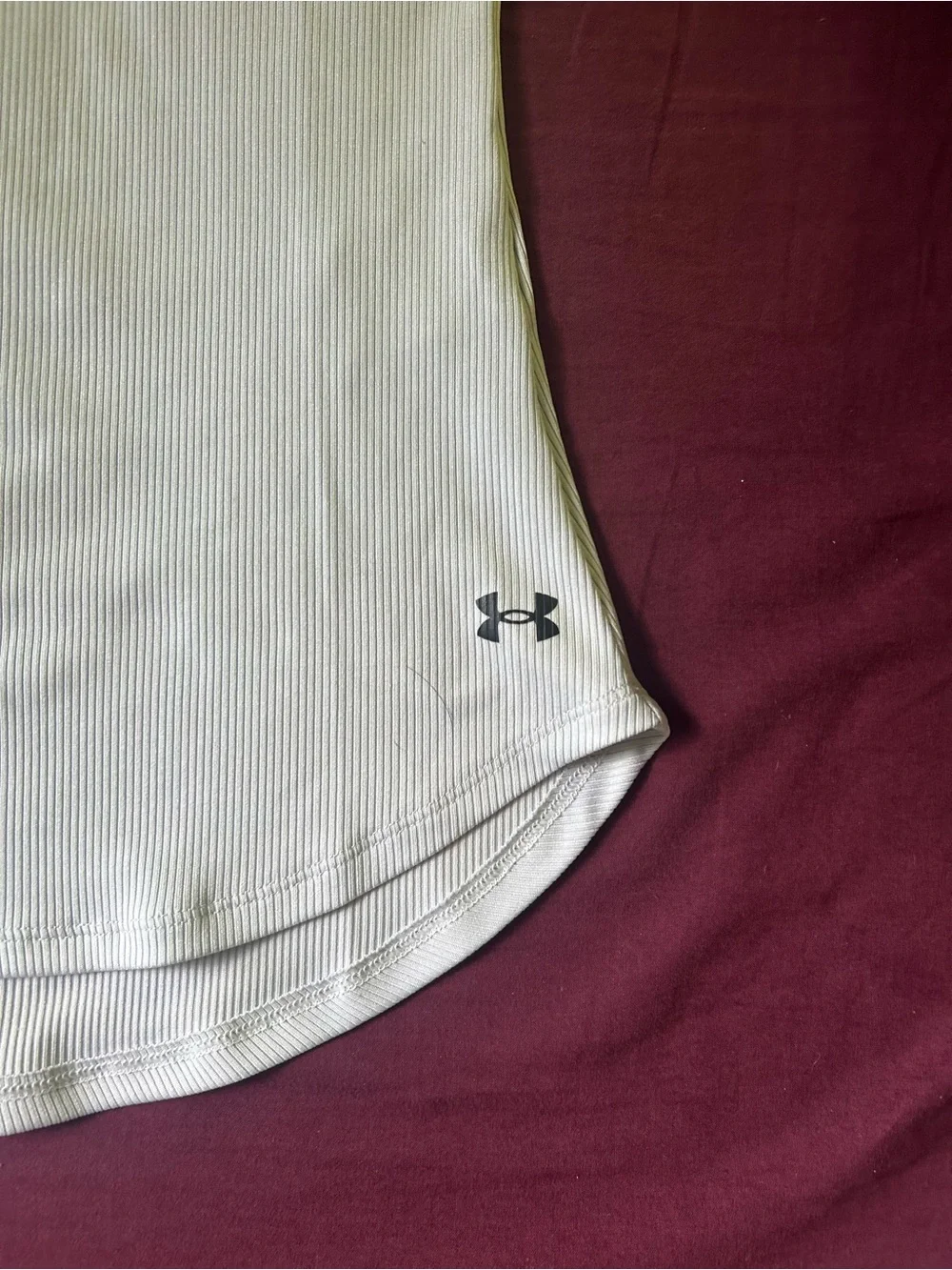 Under Armour Women’s Light Blue/Grey Ribbed Racerback Tank - Picture 2 of 4